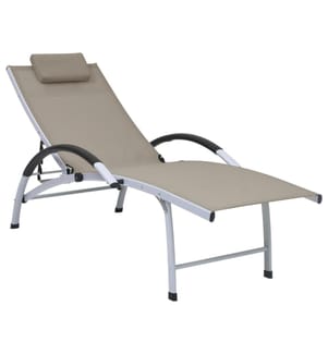 Chaise longue Aluminium textilène Taupe