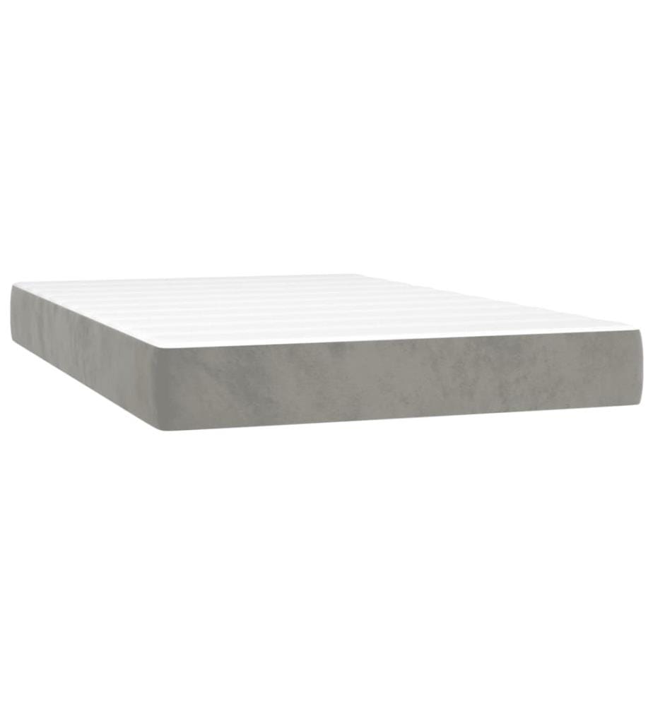 Boxspringbett mit Matratze Hellgrau 120x200 cm Samt