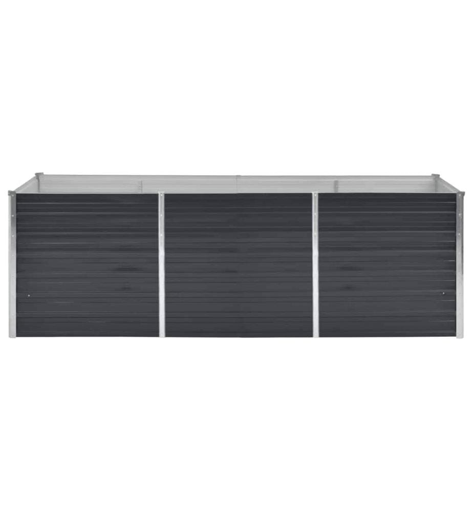 Lit surélevé de jardin Anthracite 240x80x77 cm Acier galvanisé