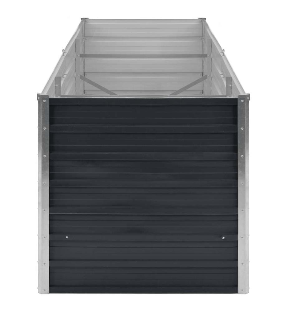 Lit surélevé de jardin Anthracite 240x80x77 cm Acier galvanisé