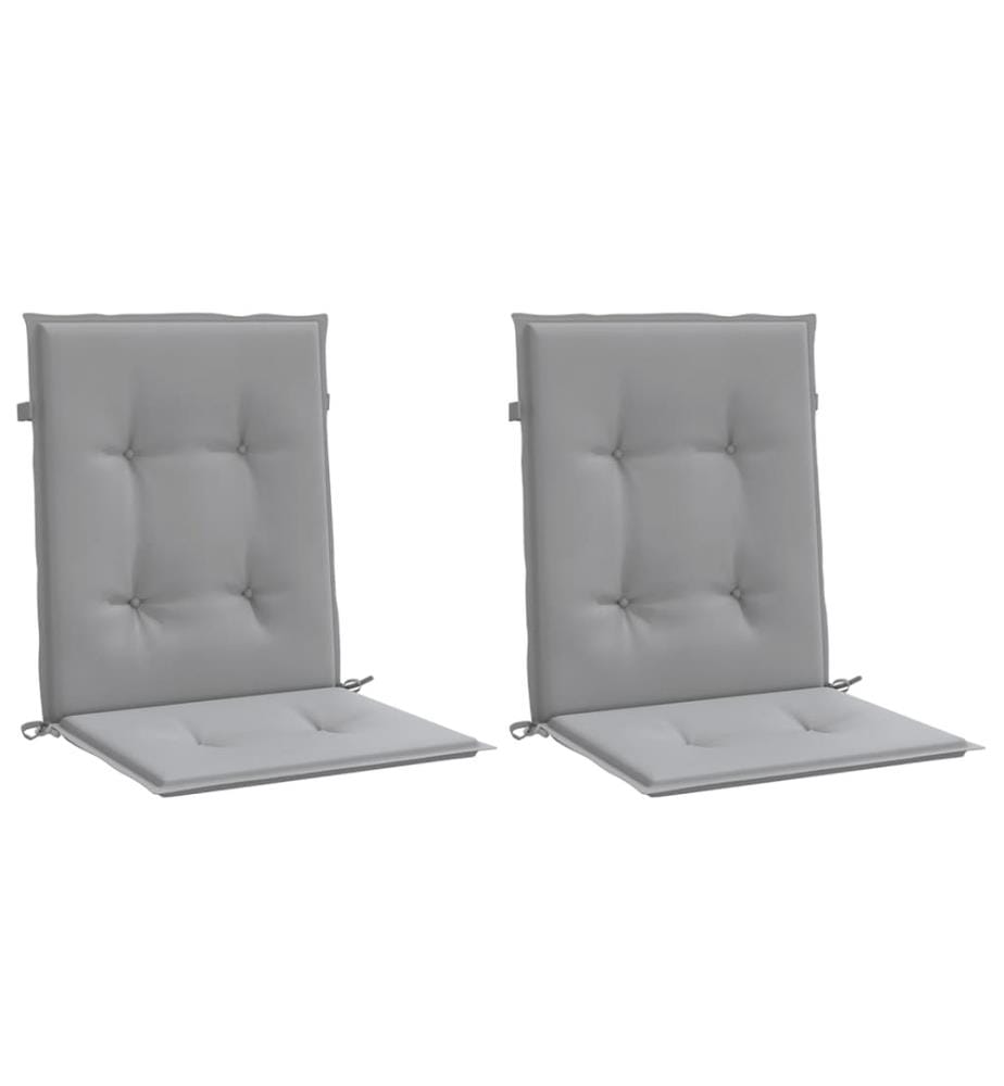 Coussins de chaise de jardin à dossier bas lot de 2 gris