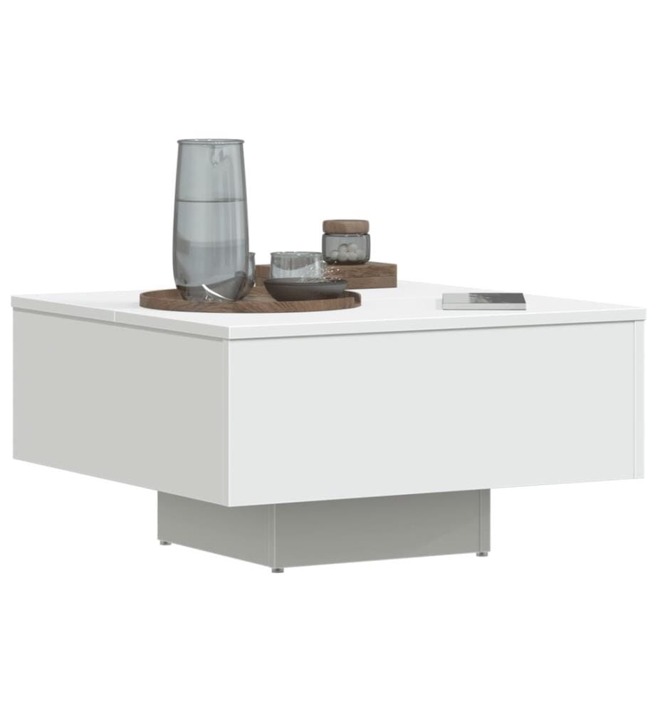 Table basse blanc 60x60x31,5 cm bois d'ingénierie