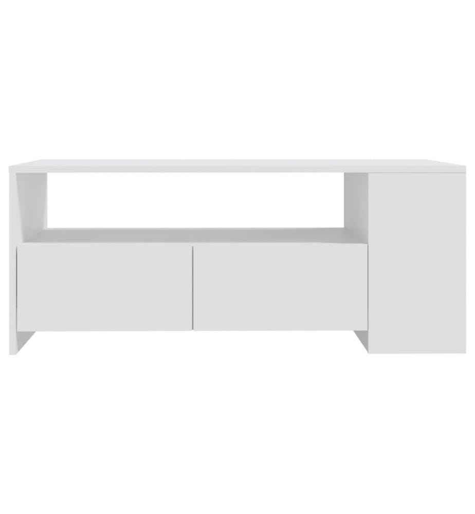 Table basse blanc 102x55x42 cm bois d'ingénierie