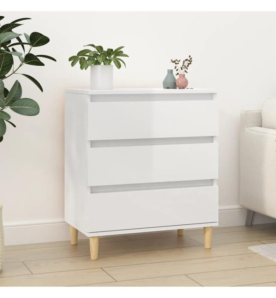 Sideboard Hochglanz-Weiss 60x35x70 cm Holzwerkstoff