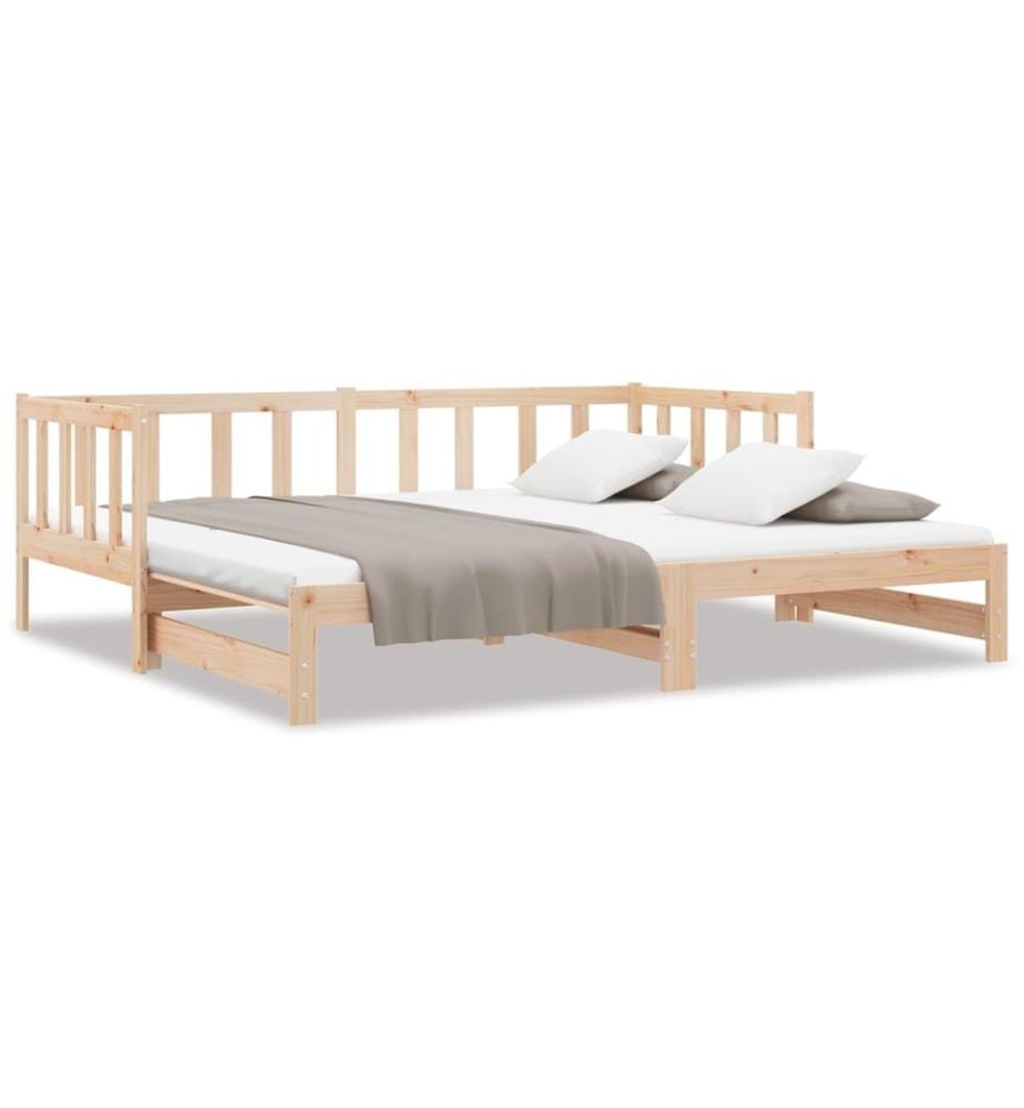 Lit de jour et lit gigogne sans matelas 90x200 cm bois massif