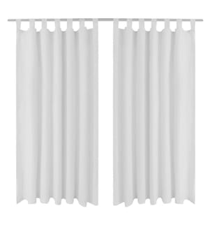 Vorhänge Gardinen aus Satin 2-teilig 140 x 245 cm Weiss