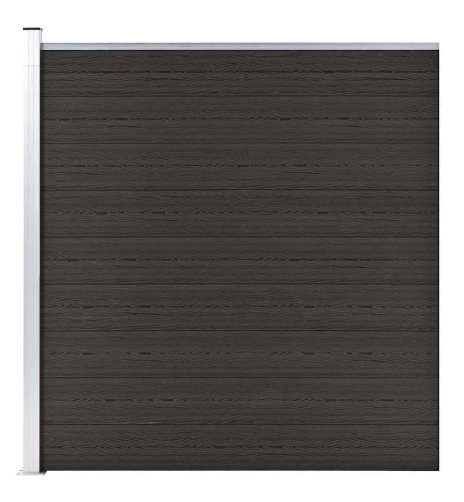 Panneau de clôture WPC 175x186 cm Noir