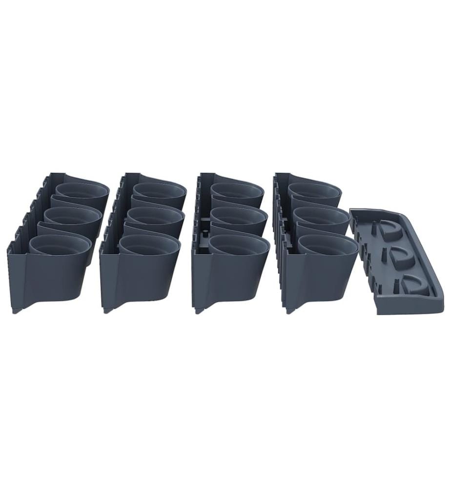 Ensemble de jardinières verticales 12 pcs Anthracite PP