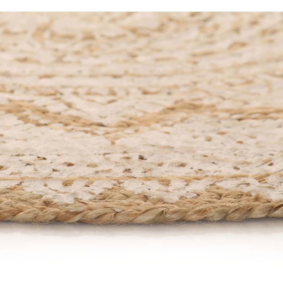 Tapis de sol Jute tressée imprimée 150 cm Rond