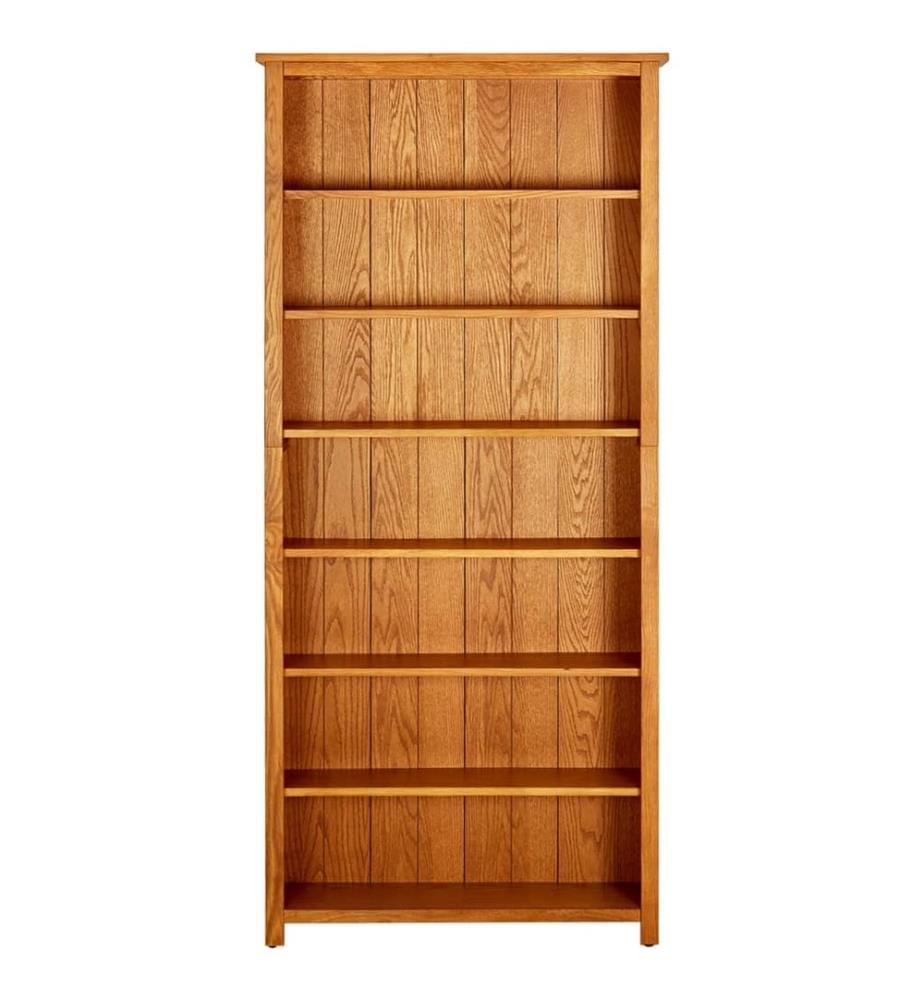 Bücherregal 7 Fächer 90x22,5x200 cm Massivholz Eiche
