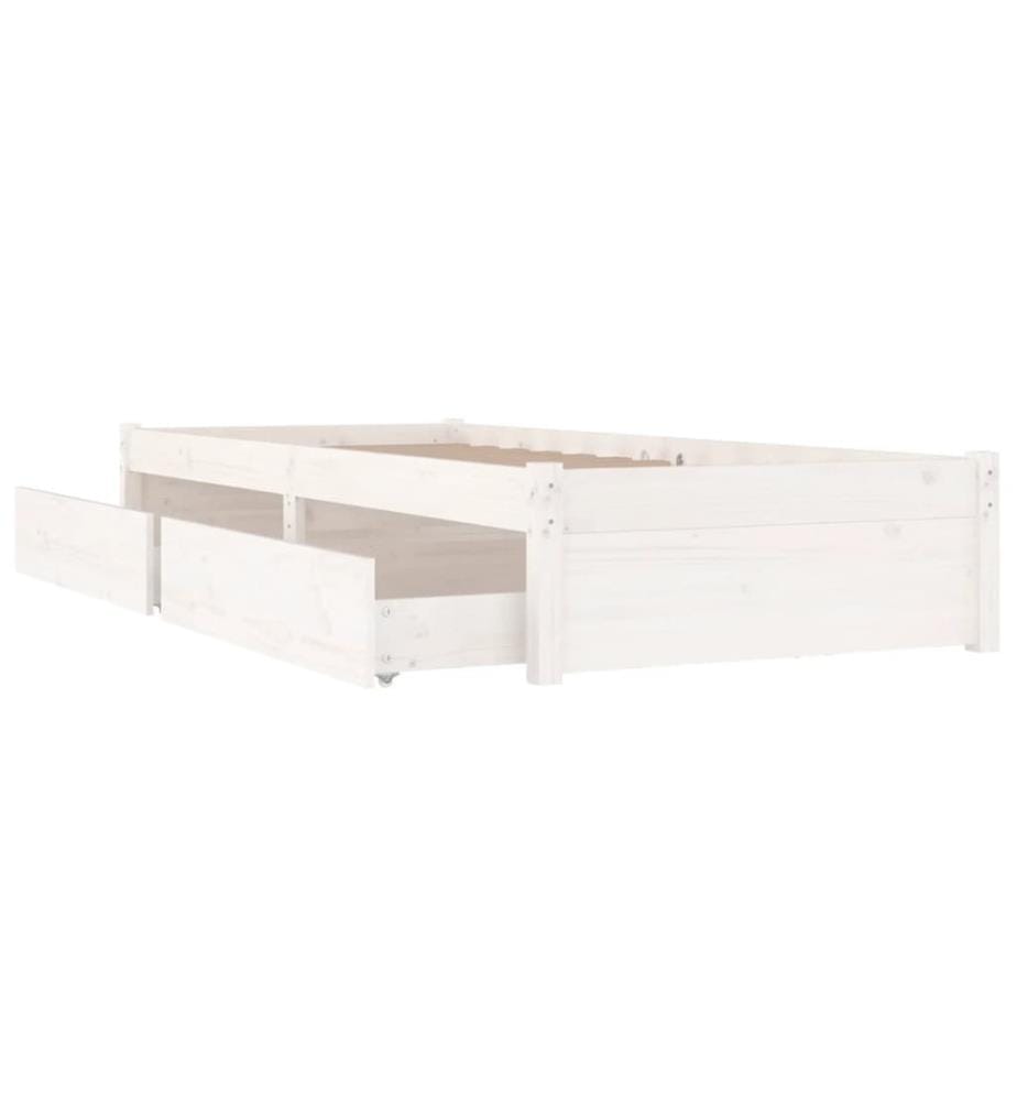 Bett mit Schubladen Weiss 90x200 cm