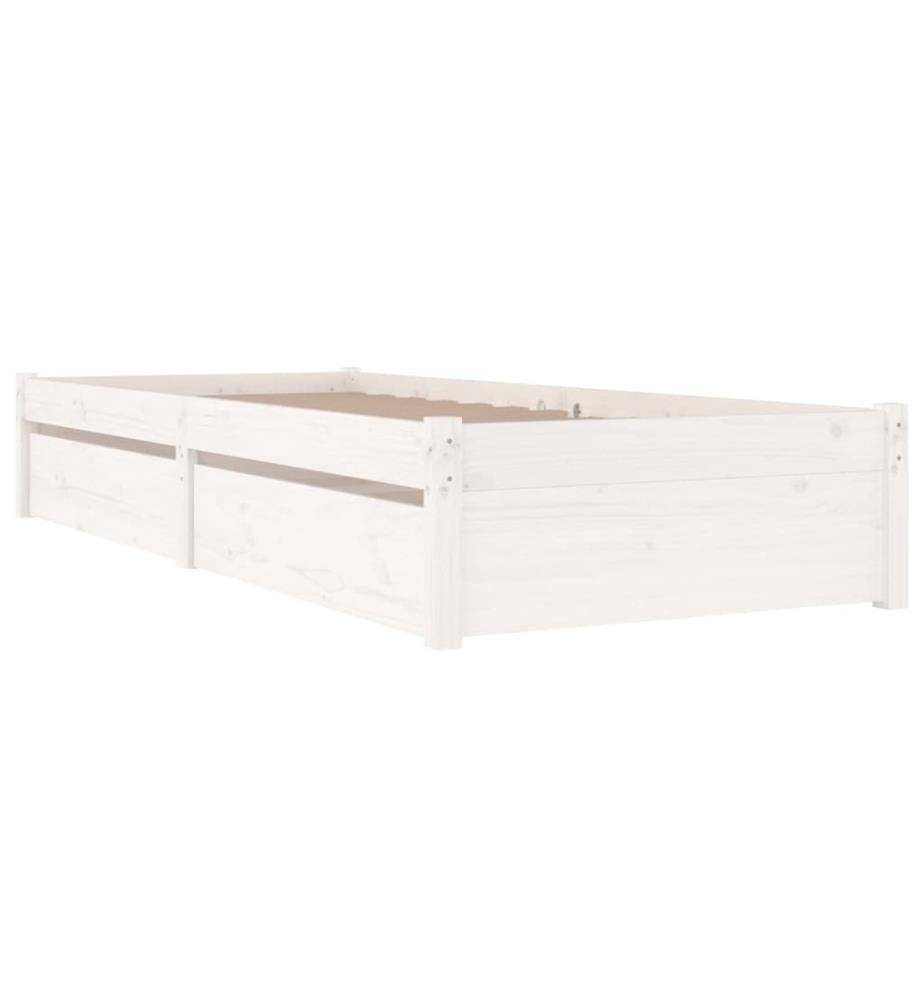Bett mit Schubladen Weiss 90x200 cm