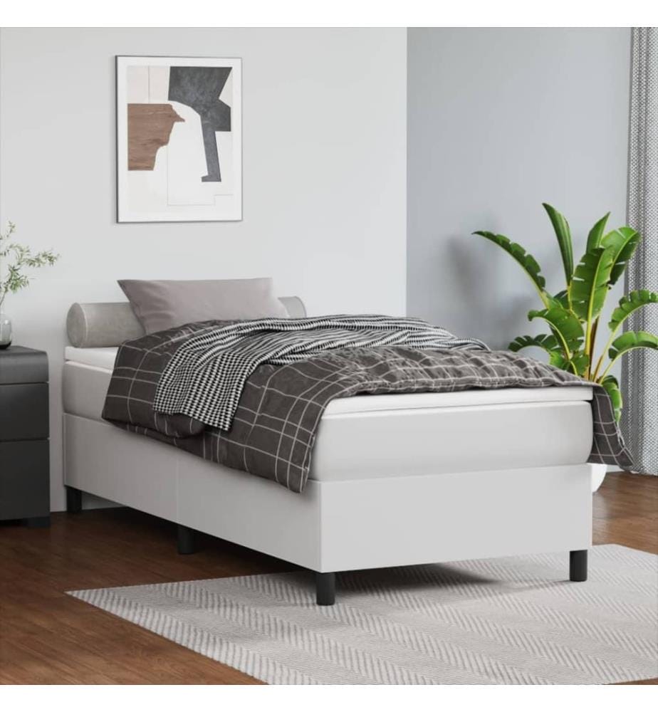 Boxspringbettgestell Weiss 80x200 cm Kunstleder