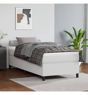 Boxspringbettgestell Weiss 80x200 cm Kunstleder
