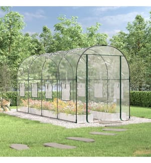 Gewächshaus Transparent 160x400x190 cm PVC & Stahl