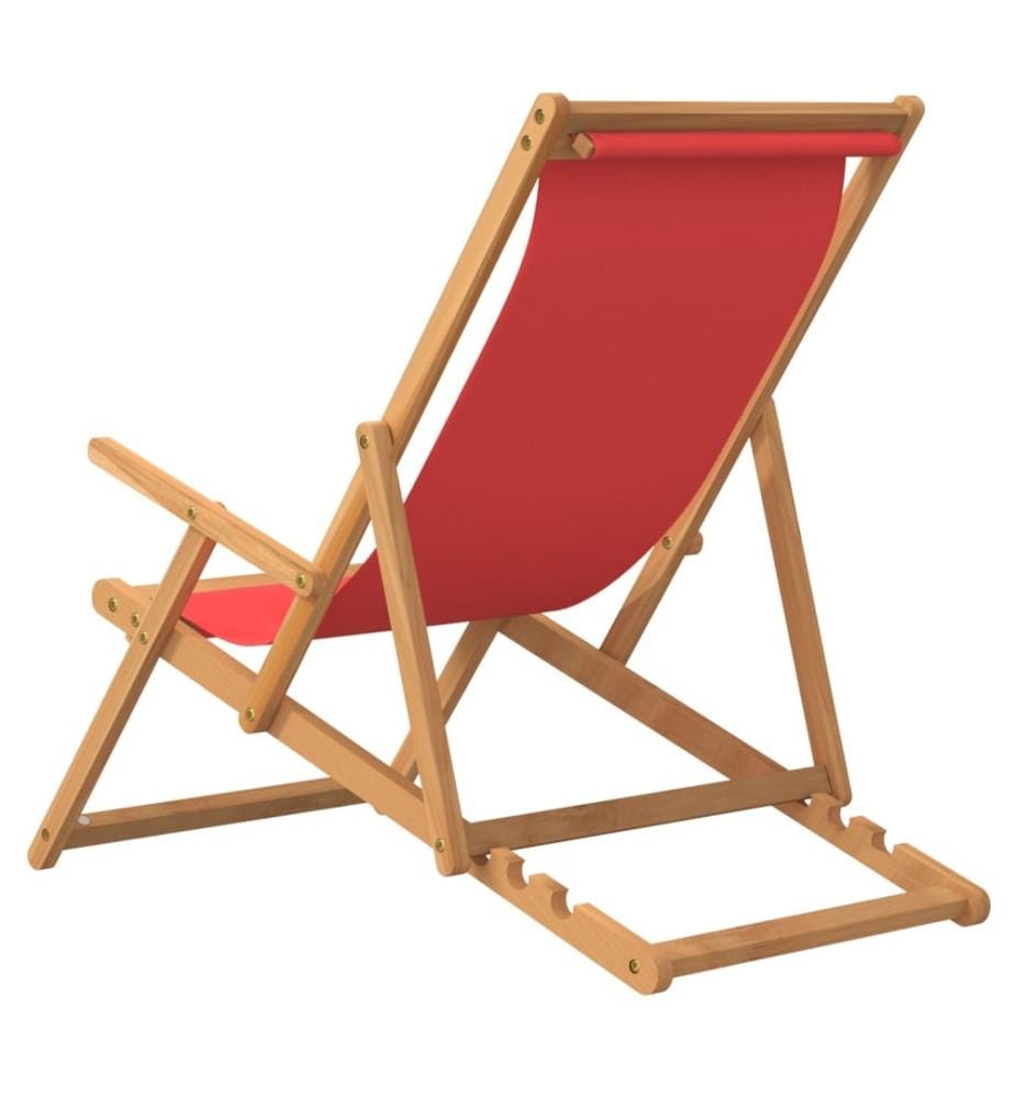 Strandstuhl Klappbar Massivholz Teak Rot