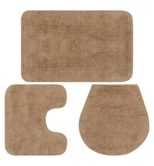 Badematten-Set 3-tlg. Stoff Beige