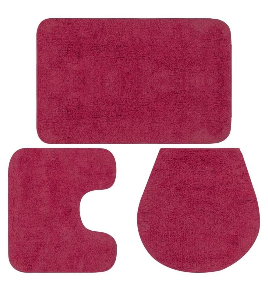 Badematten-Set 3-tlg. Stoff Fuchsia