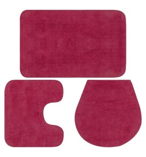 Badematten-Set 3-tlg. Stoff Fuchsia