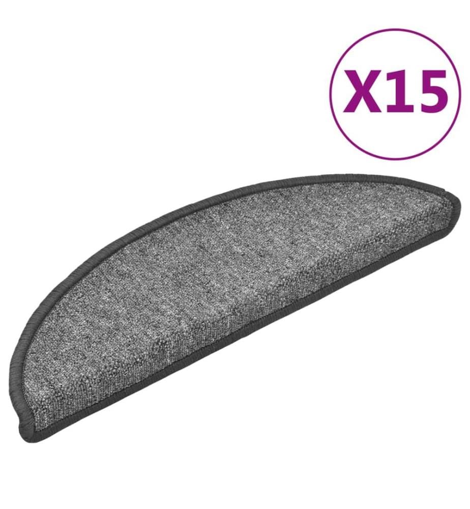 Stufenmatten 15 Stk. 56x17x3 cm Dunkelgrau Halbrund