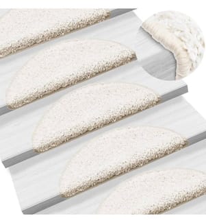 Stufenmatten 15 Stk. 56x17x3 cm Weiss Halbrund