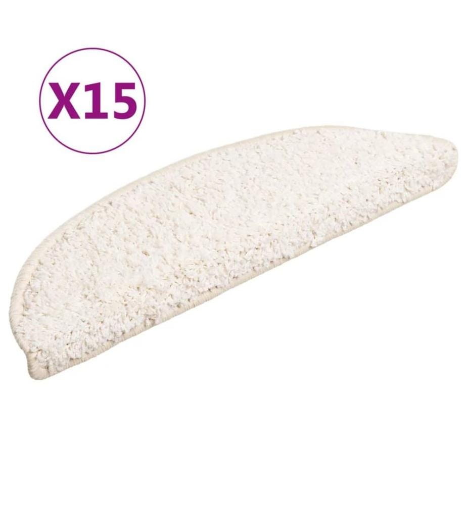 Stufenmatten 15 Stk. 56x17x3 cm Weiss Halbrund