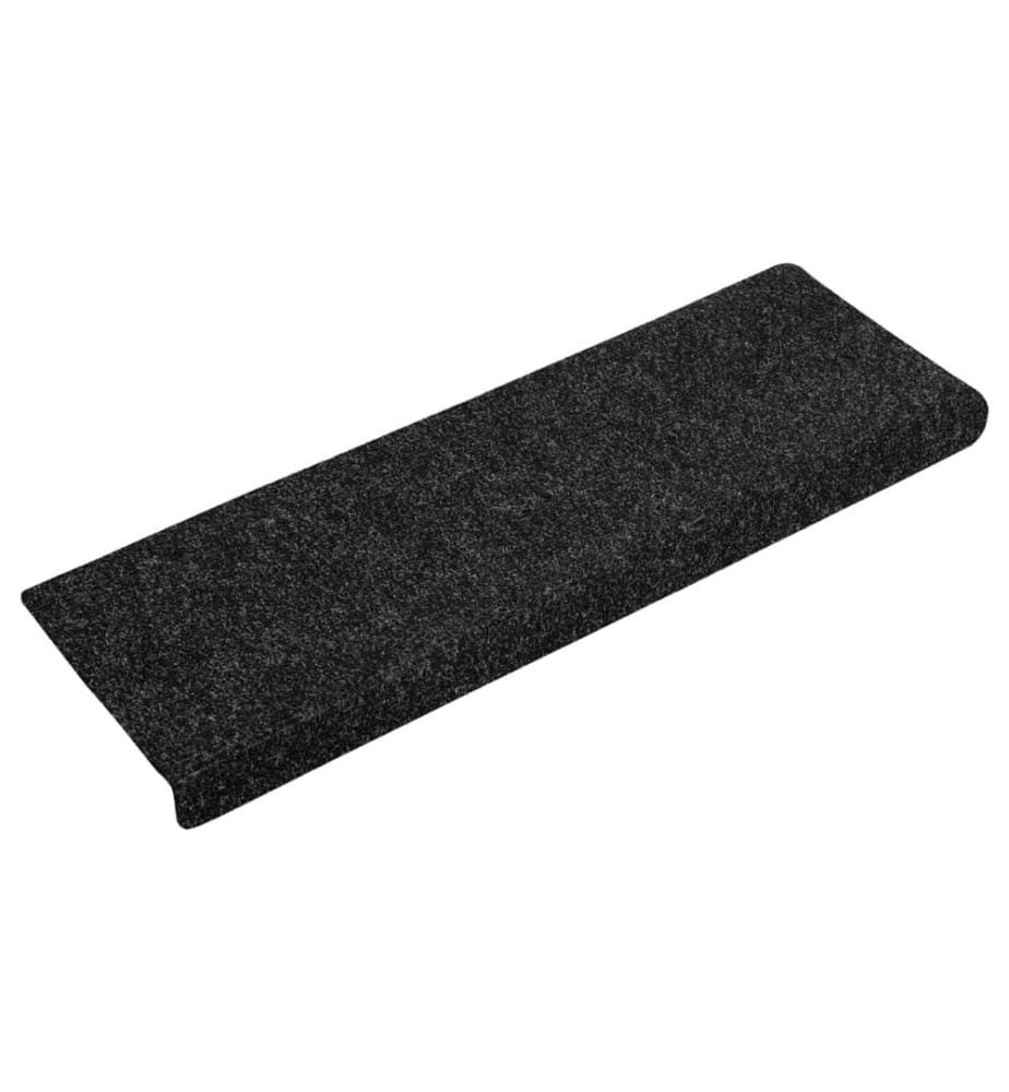 Stufenmatten Selbstklebend 15 Stk. 65x21x4 cm Schwarz Rechteckiger Rand