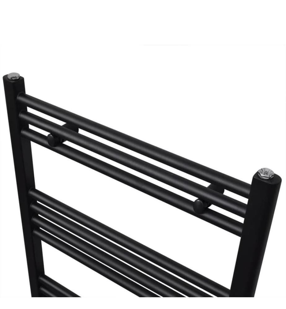Sèche-serviettes eau chaude à rails droits noir 600x1160 mm