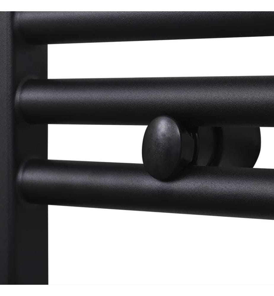 Sèche-serviettes eau chaude à rails droits noir 600x1160 mm