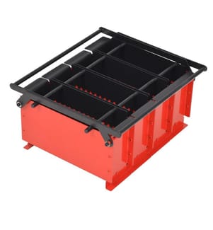 Papierbrikettpresse Stahl 38x31x18 cm Schwarz und Rot