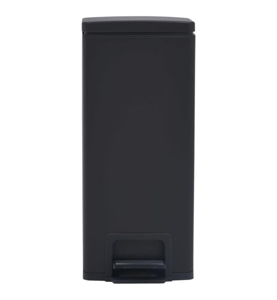 Mülleimer mit Pedal Anti-Fingerabdruck 30 L Schwarz Edelstahl
