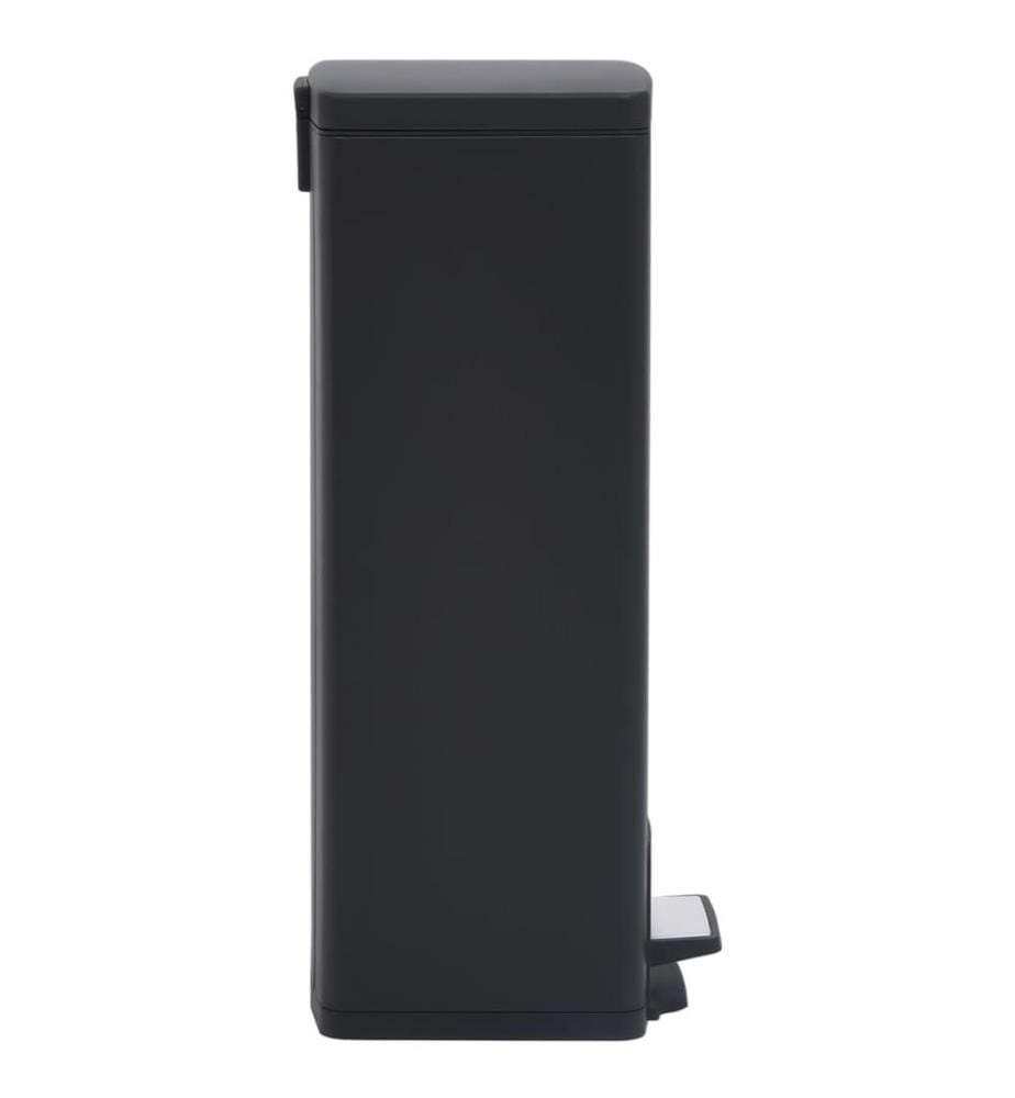 Mülleimer mit Pedal Anti-Fingerabdruck 30 L Schwarz Edelstahl