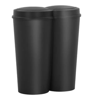 Poubelle double à ordures Noir 50 L