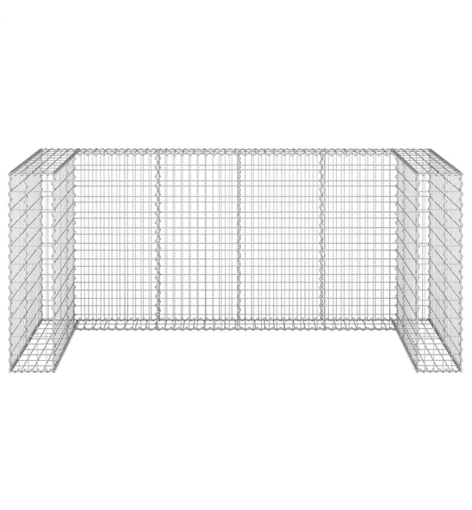 Mur en gabion pour poubelles Acier galvanisé 254x100x110 cm