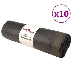 Müllsäcke mit Zugband 250 Stk. Schwarz 120 L