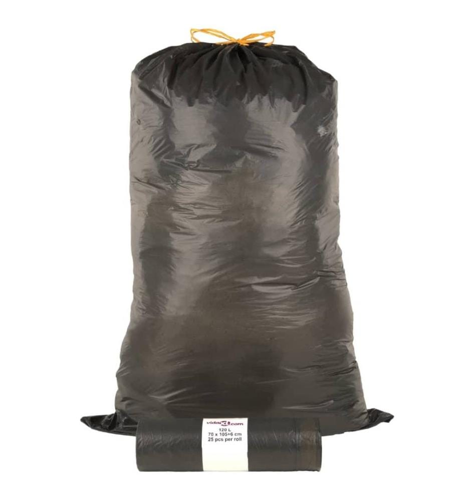 Müllsäcke mit Zugband 250 Stk. Schwarz 120 L