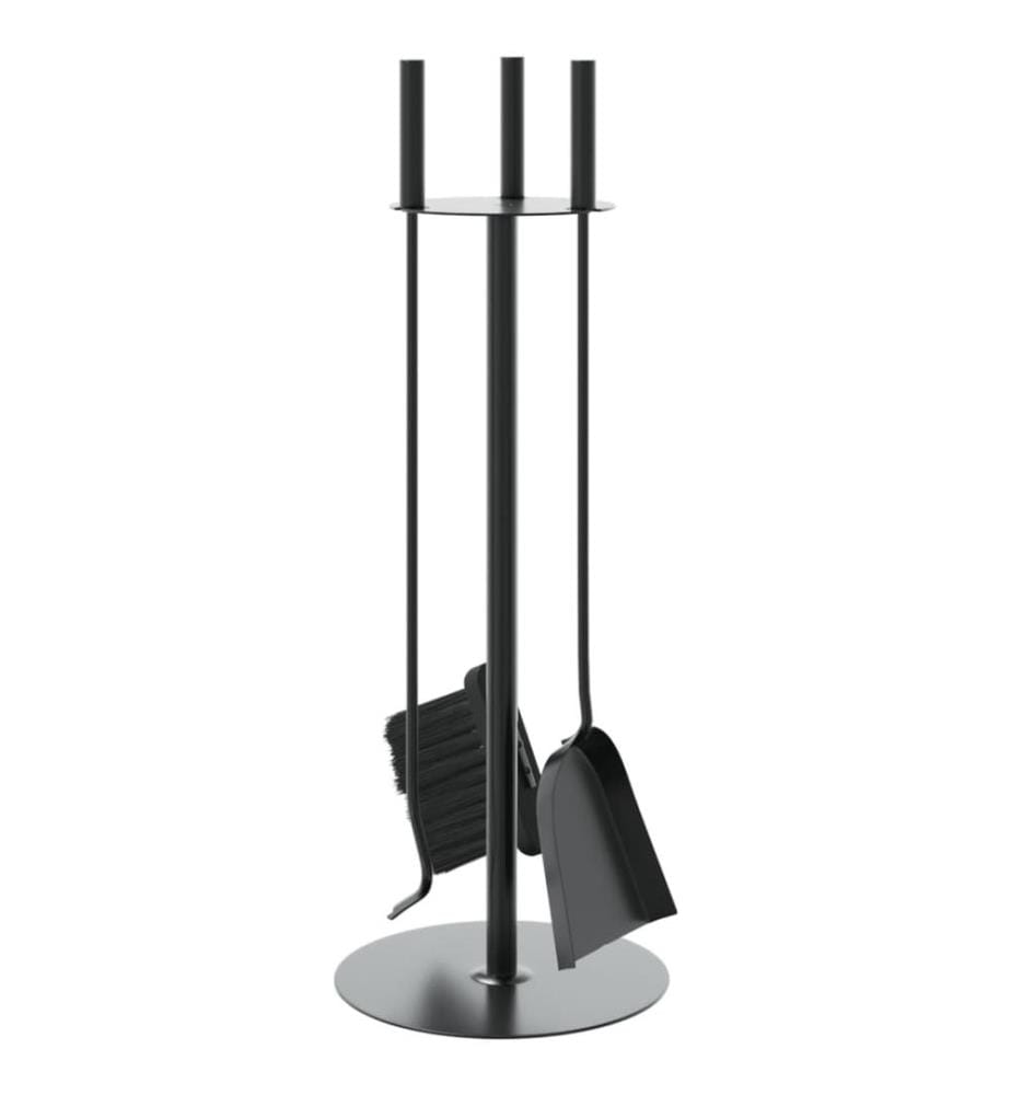 Ensemble d'ustensiles de cheminée 4 pièces 22 x 59 cm Acier