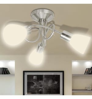Deckenleuchte mit Glas-Lampenschirmen für 3 E14 Glühlampen