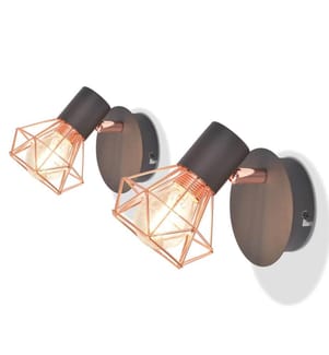 Wandleuchten 2 Stk. mit 2 LED-Glühlampen 8 W
