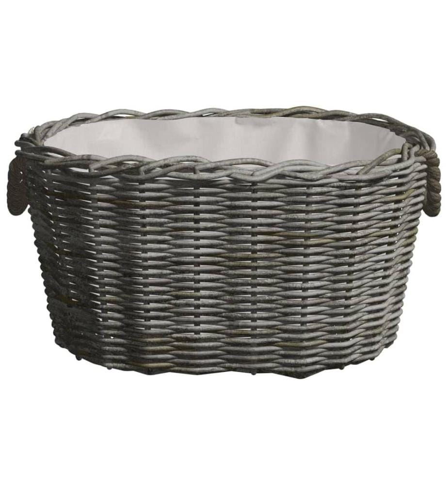 Holzkorb mit Tragegriffen 59x42x28 cm Grau Weide