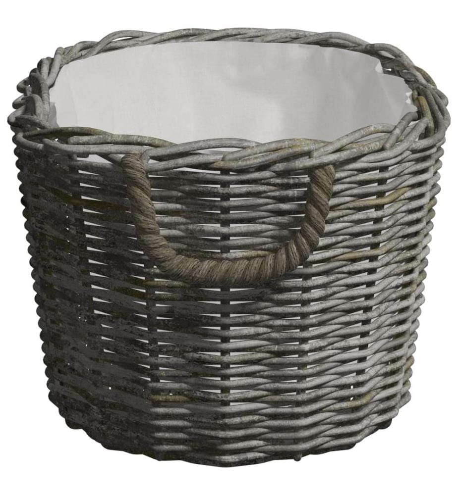 Holzkorb mit Tragegriffen 59x42x28 cm Grau Weide