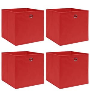Aufbewahrungsboxen 4 Stk. Rot 32x32x32 cm Stoff
