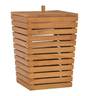 Wäschekorb 30×30×45 cm Teak Massivholz