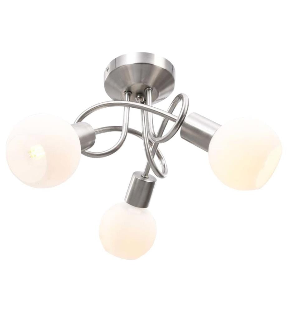Deckenleuchte mit Keramik-Lampenschirmen für 3 E14 Glühlampen