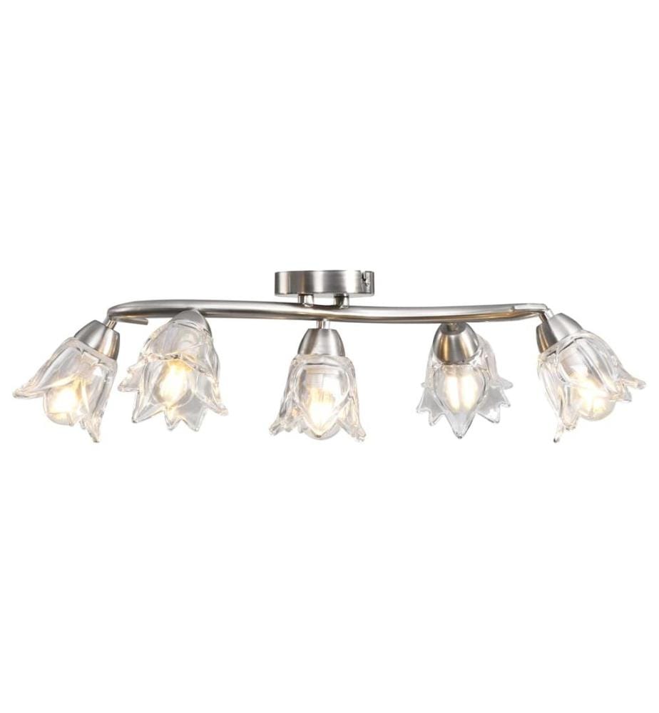 Deckenleuchte mit Glasschirmen für 5 E14 Glühlampen
