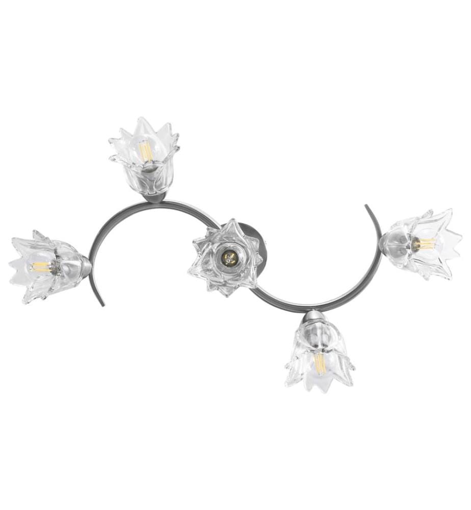 Deckenleuchte mit Glasschirmen für 5 E14 Glühlampen