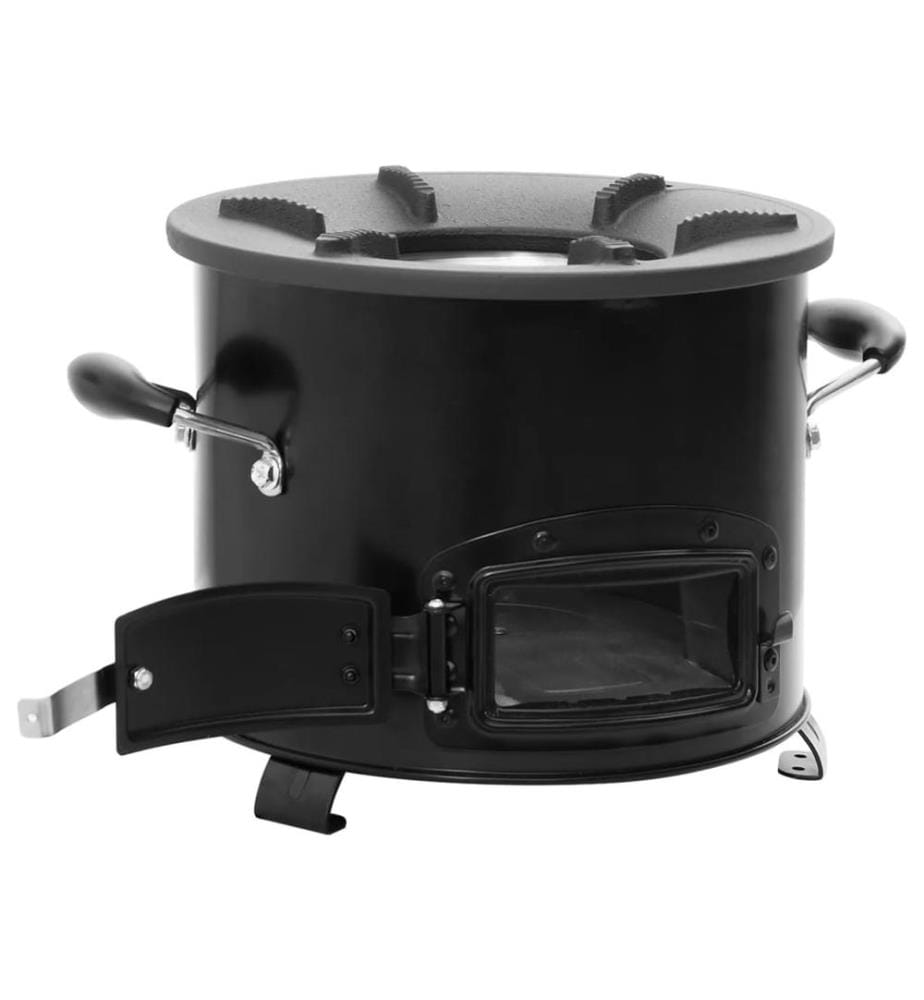 Camping-Ofen Schwarz 36x26x22,5 cm Metall
