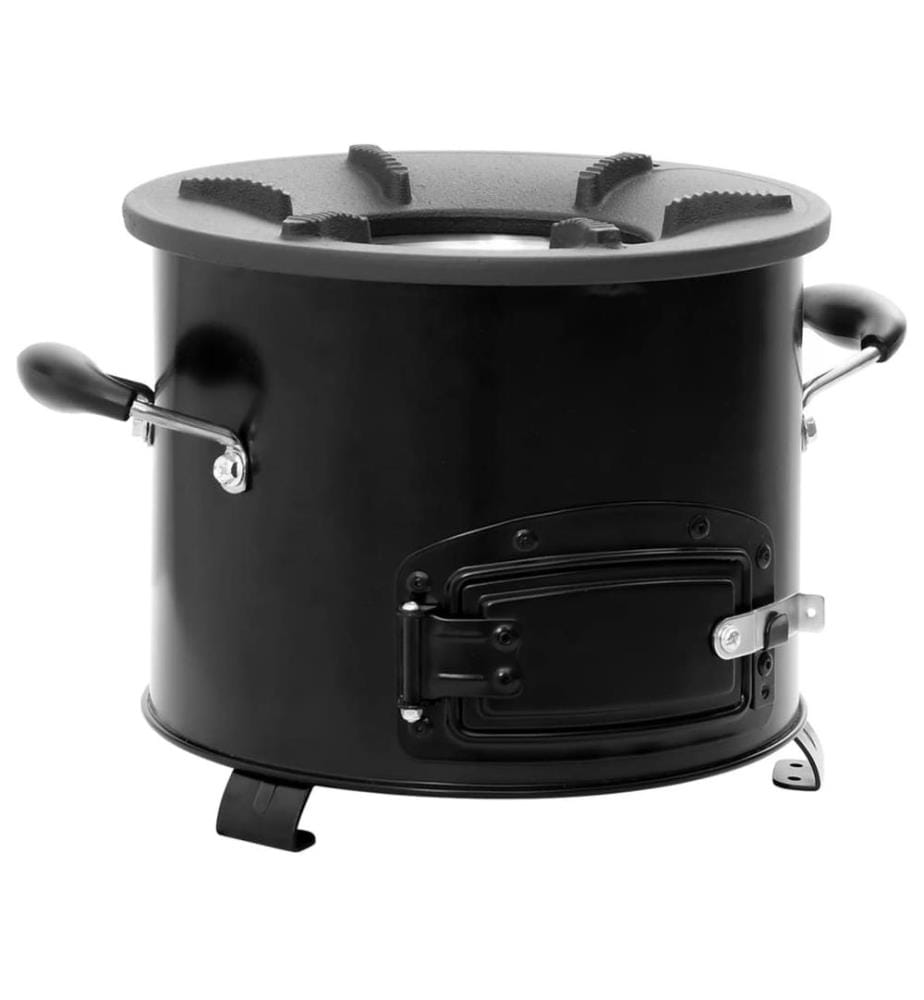 Camping-Ofen Schwarz 36x26x22,5 cm Metall