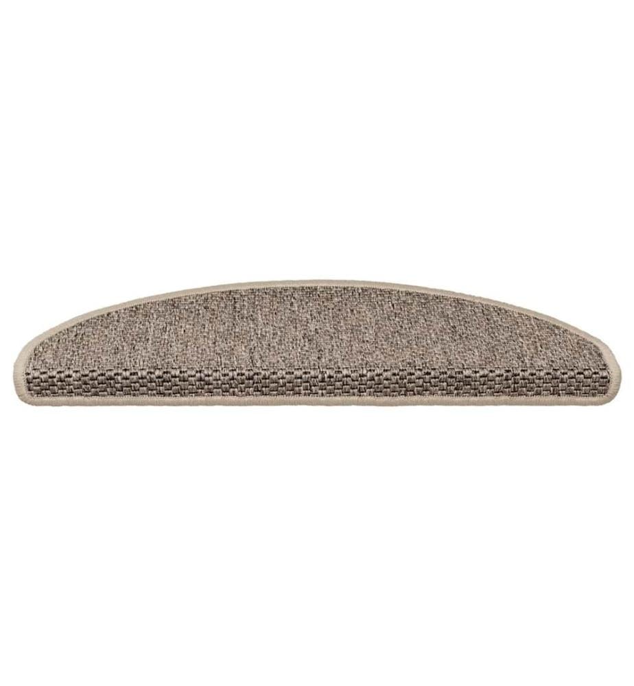 Treppenmatten Selbstklebend Sisal 15 Stk. 65x21x4cm Dunkelbeige