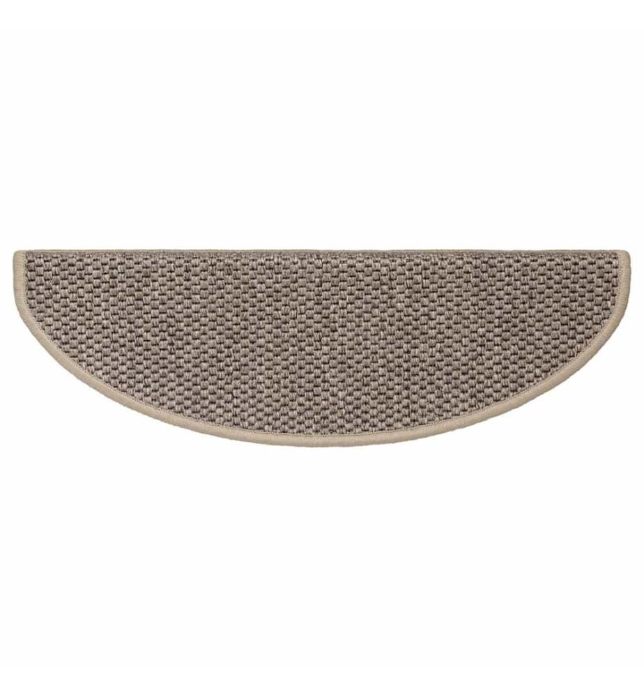 Treppenmatten Selbstklebend Sisal 15 Stk. 65x21x4cm Dunkelbeige
